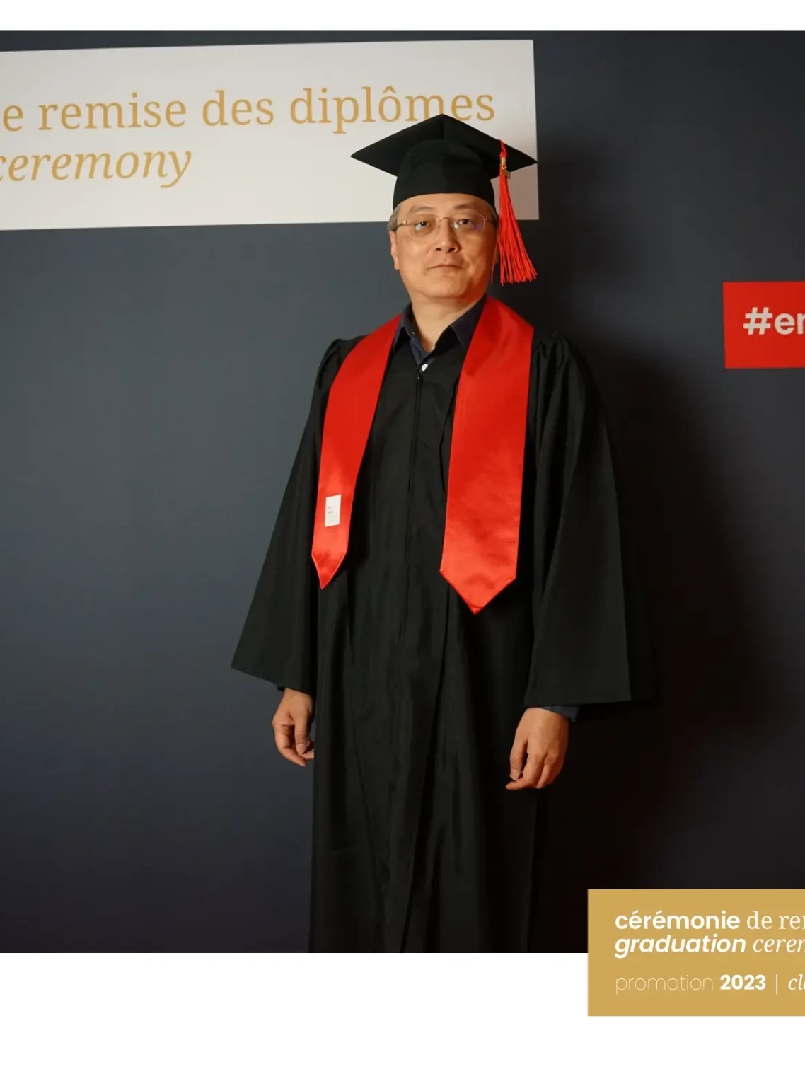 Dr. Pin (Peter) Zhou at the emlyon graduation ceremony